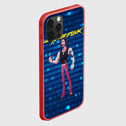 Чехол iPhone 12 Pro Johnny Cyberpunk Джонни / 3D-Красный – фото 2