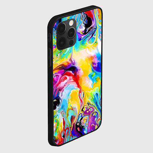 Чехол iPhone 12 Pro Неоновые всплески красок Лето Neon splashes of col / 3D-Черный – фото 2