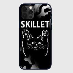 Чехол для iPhone 12 Pro Группа Skillet и Рок Кот, цвет: 3D-черный