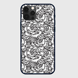 Чехол iPhone 12 Pro Цветы Много Белых Роз