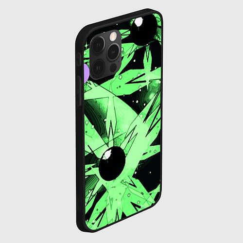 Чехол iPhone 12 Pro Абстрактный узор с 3d шарами / 3D-Черный – фото 2