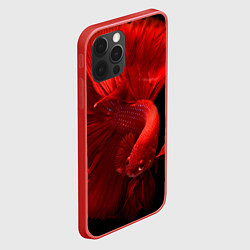 Чехол для iPhone 12 Pro Бойцовская-рыбка, цвет: 3D-красный — фото 2
