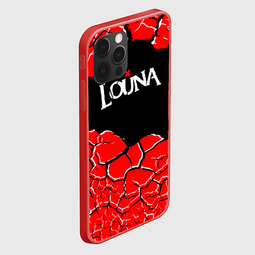 Чехол iPhone 12 Pro Louna band ТРЕЩИНЫ / 3D-Красный – фото 2