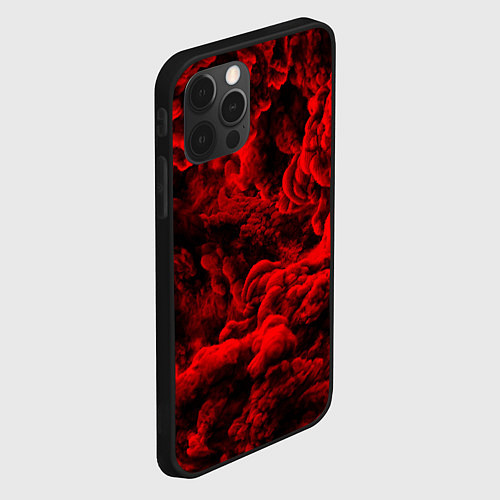 Чехол iPhone 12 Pro Красный дым Red Smoke Красные облака / 3D-Черный – фото 2