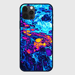 Чехол для iPhone 12 Pro Взрыв Неона Fluid Explosion Неон, цвет: 3D-черный