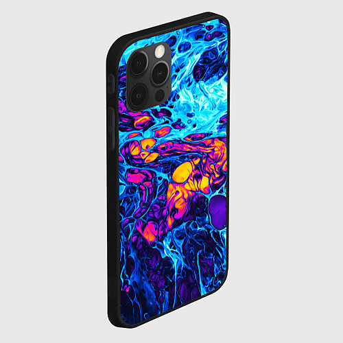 Чехол iPhone 12 Pro Взрыв Неона Fluid Explosion Неон / 3D-Черный – фото 2