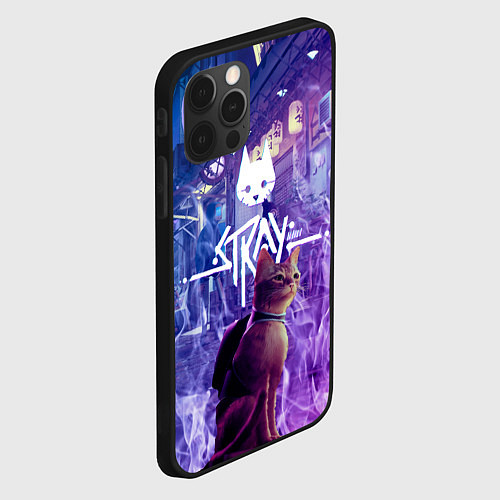 Чехол iPhone 12 Pro Stray: Viloet Logo / 3D-Черный – фото 2