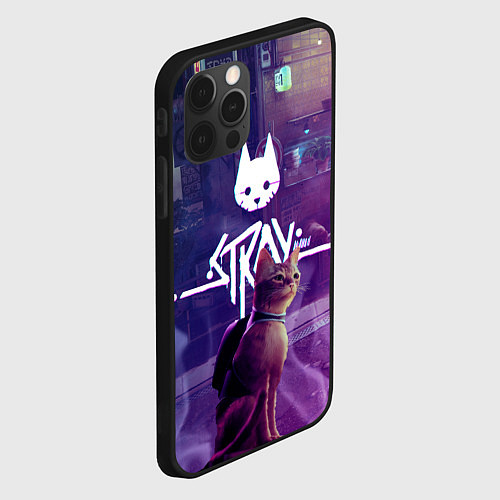 Чехол iPhone 12 Pro Stray: Viloet Logo / 3D-Черный – фото 2