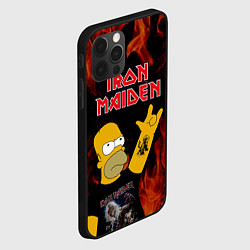 Чехол для iPhone 12 Pro Iron Maiden Гомер Симпсон Рокер, цвет: 3D-черный — фото 2