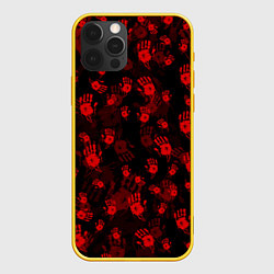 Чехол для iPhone 12 Pro Кровавые отпечатки DEATH STRANDING, цвет: 3D-желтый