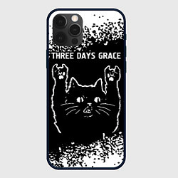 Чехол для iPhone 12 Pro Группа Three Days Grace и Рок Кот, цвет: 3D-черный