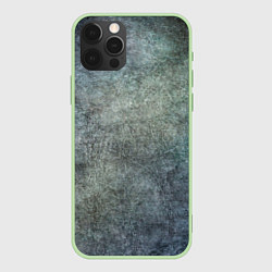 Чехол для iPhone 12 Pro Серая текстура с трещинами, цвет: 3D-салатовый