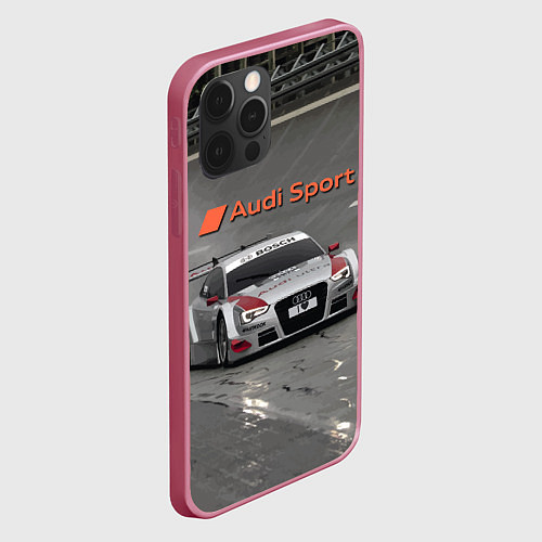 Чехол iPhone 12 Pro Audi Sport Racing Team Short Track Car Racing Авто / 3D-Малиновый – фото 2