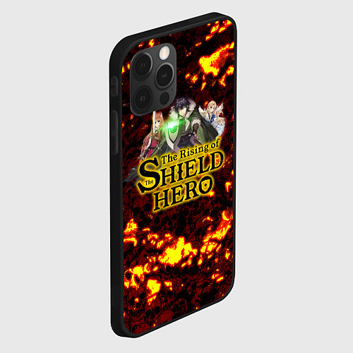 Чехол iPhone 12 Pro The Rising of the Shield Hero персонажи на фоне че / 3D-Черный – фото 2