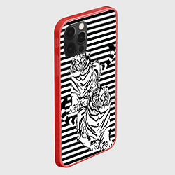 Чехол для iPhone 12 Pro Боевой тигр, цвет: 3D-красный — фото 2