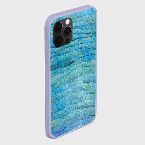 Чехол iPhone 12 Pro Abstract pattern Waves Абстрактный паттерн Волны / 3D-Светло-сиреневый – фото 2