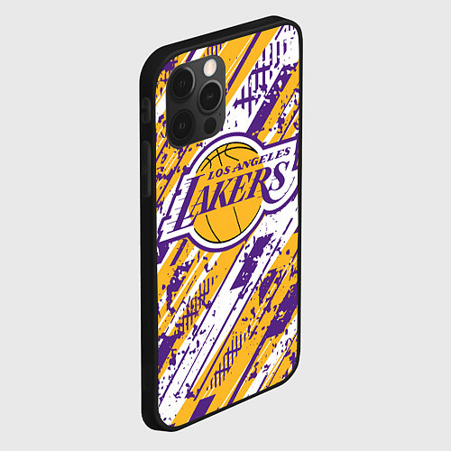 Чехол iPhone 12 Pro LAKERS ЛОС-АНДЖЕЛЕС ЛЕЙКЕРС / 3D-Черный – фото 2