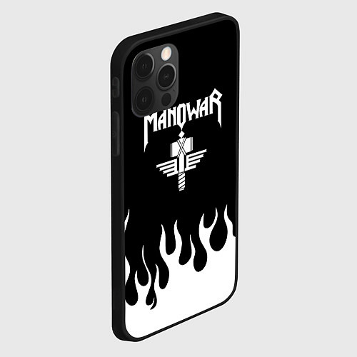 Чехол iPhone 12 Pro MANOWAR арт огонь / 3D-Черный – фото 2