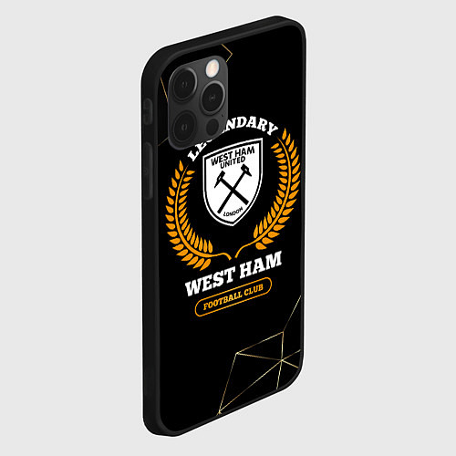 Чехол iPhone 12 Pro Лого West Ham и надпись Legendary Football Club на / 3D-Черный – фото 2