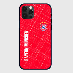 Чехол для iPhone 12 Pro Bayern munchen Абстрактно выцарапанный фон, цвет: 3D-черный