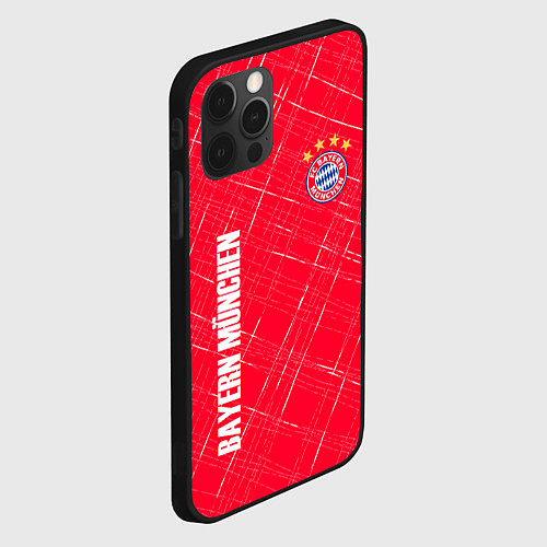 Чехол iPhone 12 Pro Bayern munchen Абстрактно выцарапанный фон / 3D-Черный – фото 2