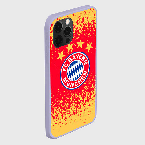 Чехол iPhone 12 Pro Bayern munchen красно желтый фон / 3D-Светло-сиреневый – фото 2