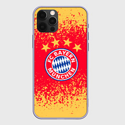 Чехол для iPhone 12 Pro Bayern munchen красно желтый фон, цвет: 3D-светло-сиреневый
