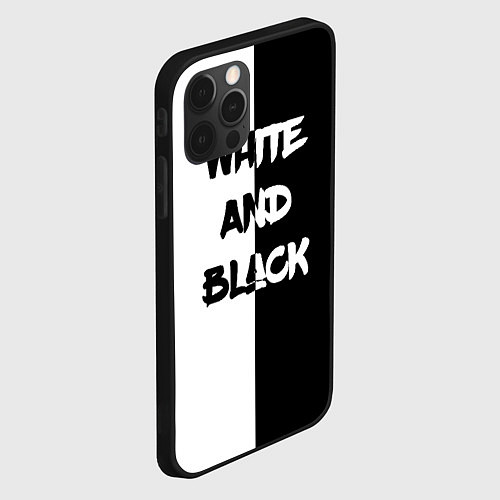 Чехол iPhone 12 Pro White and Black Белое и Чёрное / 3D-Черный – фото 2