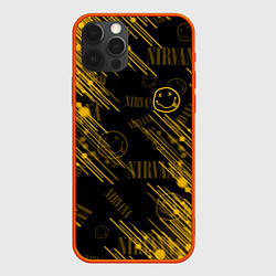 Чехол для iPhone 12 Pro Nirvana смайл, цвет: 3D-красный