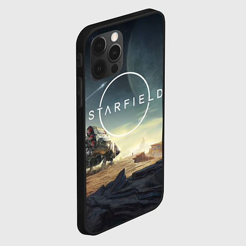 Чехол iPhone 12 Pro На поверхности Starfield / 3D-Черный – фото 2