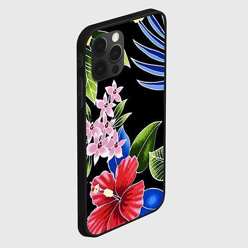 Чехол iPhone 12 Pro Floral vanguard composition Летняя ночь Fashion tr / 3D-Черный – фото 2