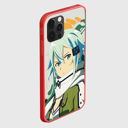 Чехол iPhone 12 Pro Асада Сино -Sword Art Online / 3D-Красный – фото 2