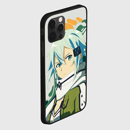 Чехол iPhone 12 Pro Асада Сино -Sword Art Online / 3D-Черный – фото 2