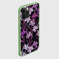 Чехол для iPhone 12 Pro Цветы Фиолетовые Ирисы, цвет: 3D-салатовый — фото 2