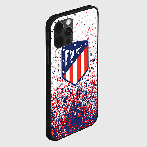 Чехол iPhone 12 Pro Atletico madrid logo брызги красок / 3D-Черный – фото 2