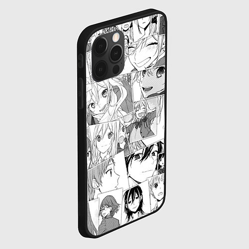 Чехол iPhone 12 Pro Horimiya pattern / 3D-Черный – фото 2