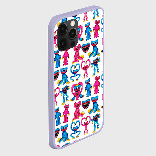 Чехол iPhone 12 Pro POPPY PLAYTIME HAGGY WAGGY AND KISSY MISSY PATTERN / 3D-Светло-сиреневый – фото 2