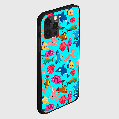 Чехол iPhone 12 Pro THE UNDERWATER WORLD OF THE OCEAN / 3D-Черный – фото 2