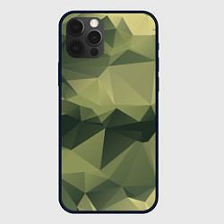 Чехол для iPhone 12 Pro 3д полигоны - камуфляж, цвет: 3D-черный