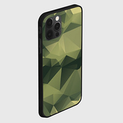 Чехол для iPhone 12 Pro 3д полигоны - камуфляж, цвет: 3D-черный — фото 2