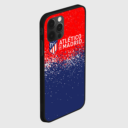 Чехол iPhone 12 Pro Atletico madrid атлетико мадрид брызги красок / 3D-Черный – фото 2