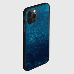 Чехол для iPhone 12 Pro Синий абстрактный мраморный узор, цвет: 3D-черный — фото 2