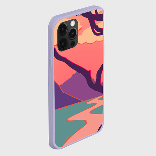 Чехол iPhone 12 Pro Оранжевое небо / 3D-Светло-сиреневый – фото 2