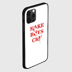 Чехол для iPhone 12 Pro Make boys cry дизайн с красным текстом, цвет: 3D-черный — фото 2
