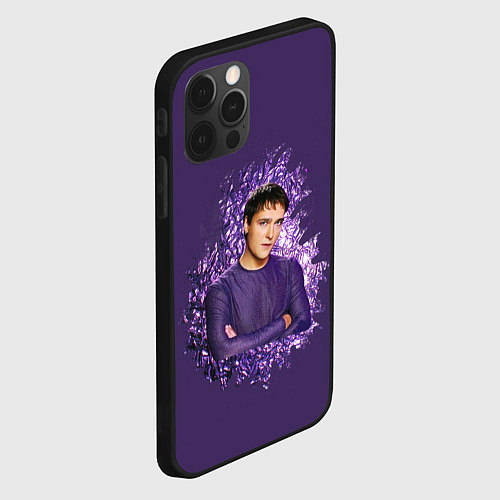 Чехол iPhone 12 Pro Юра Шатунов вечно молодой / 3D-Черный – фото 2