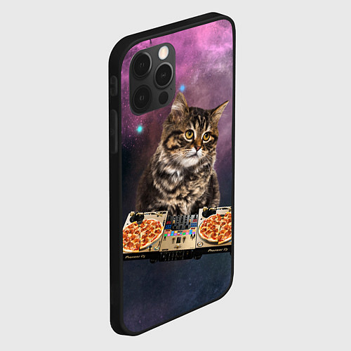 Чехол iPhone 12 Pro Космический котёнок диджей Space DJ Cat / 3D-Черный – фото 2