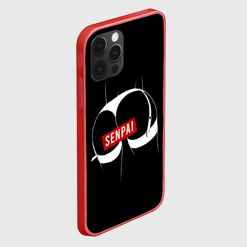 Чехол iPhone 12 Pro Senpai ЧБ / 3D-Красный – фото 2