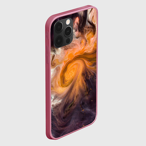 Чехол iPhone 12 Pro Неоновые краски - Оранжевый / 3D-Малиновый – фото 2