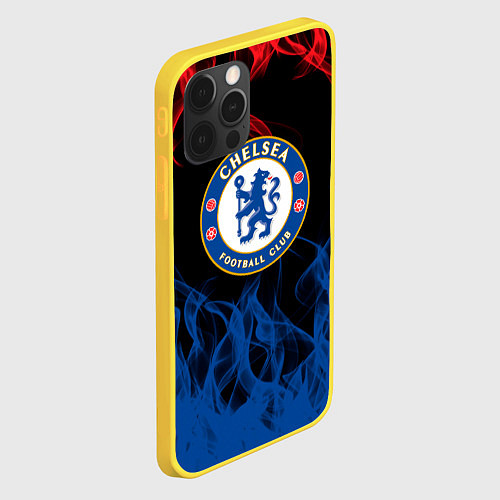 Чехол iPhone 12 Pro Челси chelsea пламя / 3D-Желтый – фото 2