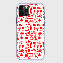 Чехол для iPhone 12 Pro RED MONSTERS, цвет: 3D-светло-сиреневый